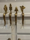 Set Of 4 Solid Brass Christmas Stocking Holders