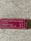Vintage Allenru Laxative Pill Box And Wooden Tube