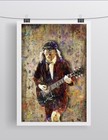 Angus Young Of Ac dc 12x18in Poster  Angus Young Of Acdc Art Print Free Shipping