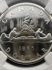 1965 Canada S 1 Silver Dollar Coin Small Beads Pointed 5 Pl65 Ngc Certified  009
