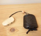 Japanese Inro Set  Immortal Sage  Black Lacquered Wood  Netsuke And Ojime  Japan