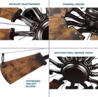 Springer 52 In  Architectural Bronze Farmhouse Windmill Ceiling Fan W  Remote