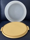 Vtg Tupperware Round Cake Keeper Carrier Harvest Base   Ivory Lid-no Handle-zz