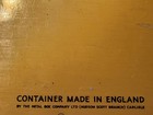 Vtg Octagonal Tin Container W  Hinged Lid Metal Box Birds   Flowers  England