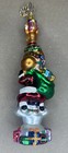 Vtg Rare Christopher Radko Yuletide Totem Santa Snowman Christmas Ornament