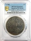 1795 Draped Bust Silver Dollar  1 Small Eagle Coin - Certified Pcgs Vg Details