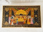 Antique Hand-painted Mughal Camel Bone Box Shah Jahan Throne Court Scene Rare