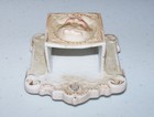 Vtg Ceramic Victorian Match Holder Toothpick Wall Hang