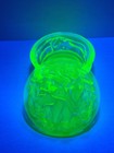 Vaseline Uranium Glass Naughty Ladies Lidded Trinket Jewelry Box-glows 