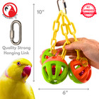 Bonka Bird Toys 1273 Tri-chain Ball Foraging Rattle Medium Parrot Cage Toy Pet