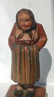Vintage German Black Forest Carved Wood   Wooden Folk Art Figurine Woman Figure