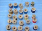 25 Lot Vintage Thread Wooden Spools Belding Corticelli