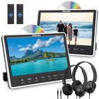2 X 12  Dual Screen Headrest Car Dvd Player For Kids Monitor Tv Hdmi Usb headset