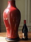 Important 19th Century Sang De Boeuf Oxblood Langyao Lamp Vase Porcelain Red