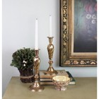 Vintage Pair Brass Candlesticks Tall Boho Cottagecore Grandmacore
