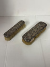 Antique 800 Solid Silver Hairbrush Set Cherub Repouss   Italian Vanity Dressing