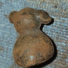 Rare Antique Hubley Fido Cast Iron Mini Dog Paperweight 1 25   