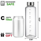 2 Pack Glass Water Bottles With Time Marker  18 Oz Motivational Water Bottle    