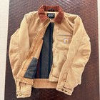 Carhartt Men   s Duck Detroit Work Jacket Blanket Lined 103828-brn Small Regular