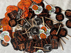 New 77 Pcs Halloween Toothpicks Cupcake Picks Toppers Skull Trick  Treat Pumpkin