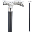 Vintage Antique Walking Cane Wooden Walking Stick Silver Brass Handle Knob Gift