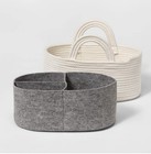 Cloud Island Coiled Rope Diaper Caddy With  Dividers Natural heather Gray