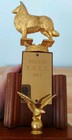 Rare 1957 Dodge Inc Dog Show Trophy Reserve Award Collie Sheltie Wood Metal
