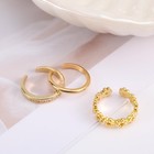 3pcs Toe Rings Set For Women Non Tarnish  Gold Filled No Fading Adjustable 3 Sty
