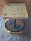 Vintage Baby Scale Cream Color  Metal  weighs 30 Pounds By Ounces  Nursery Scale