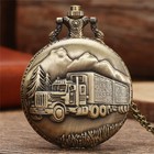 Steampunk Vintage Style Pocket Watch Train truck motorcycle car Series Watches