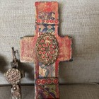 Lot Of 3 Wood Crosses By New Mexico Artist Teresa Del Rito Signed