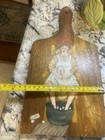 Vintage Hand Painted Wood Cutting Board Folk Art Kitchen Lady Wall Decor 14   