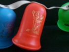 Vtg 1970 s Crib stroller Multi Colored Plastic Bells W  White Strap 