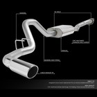For 99-07 Chevy Silverado gmc Sierra 1500 Catback Exhaust System muffler Tip