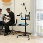 Black Tattoos Tray Cart With Light  Multifunctional Tattoos Workstation