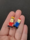 Artisan Hand Painted Acrylic Boy Girl Set Of 2 Pins