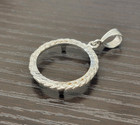 925 Sterling Silver Rope Edge 5 Cent Nickel Coin Bezel 21mm Prong Back