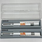 Vintage Nos Lot Of 2 Parker Vector Roller Ball Pens Blue Ink Advertising White B