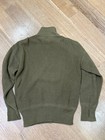 Ww2 Us Army High Neck Jeep Sweater Wool  5 Button Dated D-day  June 6 1944 Large