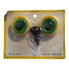 Macrame Owl Eye Beak Green   Yellow Plastic Macrame Vintage Lot Of 2