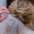 6 Pieces Pearl Crystal Bridal Hair Pins Rhinestone Flower Wedding Hair Pins P   