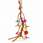Bonka Bird Toys 3466 Leather Crystal Braid Twist Leather Acrylic Parrot Cage Toy