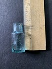 Antique Miniature 1 And 3 4 Inch Carters Ink Bottle 8 Sided Aqua Blue   Bubbles