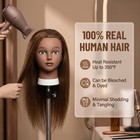 Haewlear 16 Inch 100 Real Hair Mannequin Head For Kids Braiding Practice