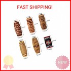 Willbond 27 Pcs Wooden Fabric Dreadlock Beads Tube Beads For Hair Braids Jewelry