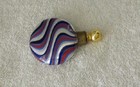 Vintage Red-white-blue-silver Stripes Art Glass Miniature Germany Perfume Bottle