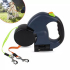 Retractable Reflective Dual Pet Leash Lead 360   Swivel Double Dog Walking Leash