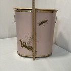 Detecto Mcm Vintage Painted Pink And Gold Metal Laundry Hamper W  Handles 50s