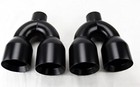 Dual Exhaust Tips T304 Stainless Steel Black Finish Staggered Outlet 3 Inch