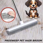 Rubber Broom Carpet Rake W  Squeegee Long Handle For Pet Hair Fur Remover Broom 